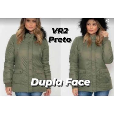 Imagem de Jaqueta Puffer Dupla Face Feminina Importada com Bolsos e Capuz - Mosa