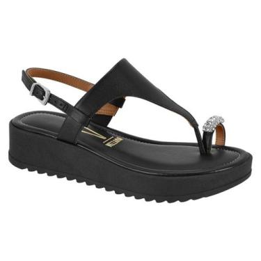 Imagem de Sandália Papete Feminina Vizzano Strass Flatform 6492.329.7286 Cor:Pre