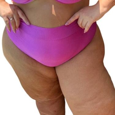 Imagem de Calcinha Avulsa Biquine Plus Size Hot Pants Canelado Feminino - Califó