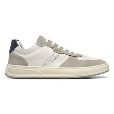 Imagem de Tênis Casual Masculino Sapatênis Strike Lands Branco Recorte, Branco, 