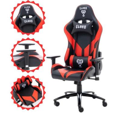 Imagem de Cadeira Gamer MOUNT BLACK/RED de Alta Resistência Giratória com Rodinh