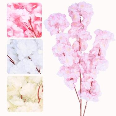 Imagem de Haste Flor De Cerejeira Realista Grande Artificial Para Decoração Cast