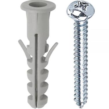 Imagem de Bucha de Nylon 7mm com Parafuso Auto Atarraxante Cabeça Panela 4,8x38 5 Peças PMB719 Foxmix