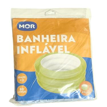 Imagem de Banheira Inflável 80L Piscina para Crianças Acima de 2 Anos 3 Câmaras de Ar Verde Mor