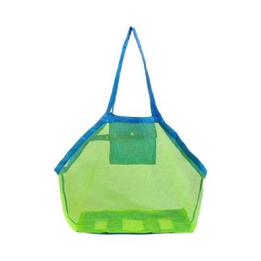 Imagem de Bolsa De Praia Grande Multicolorida Em Malha Respirável Dobrável Com F
