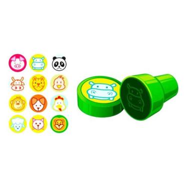 Imagem de Kit c/ 4 Carimbo Infantil Pedagogico Cis Animais Stamp 12