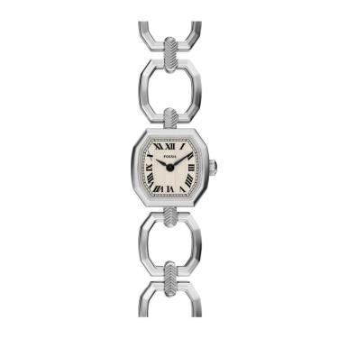 Imagem de Relógio Feminino Harlow Analógico em Aço com Mostrador Branco e Pulseira Prata Fossil ES5485-1BN 2,0CM