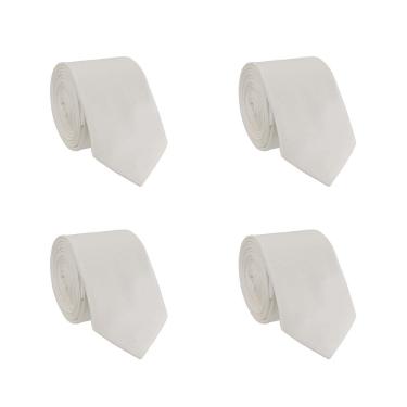 Imagem de Kit 4 Gravatas Social Tons Classicos Masculina Slim Lisa Padrinho Casamento Noivo Trabalho Congresso