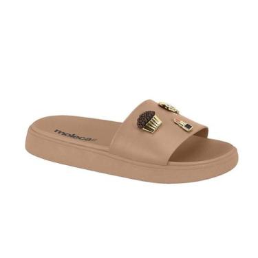 Imagem de Slide Feminino com Bottons Moleca 021824 Cor:NudeTamanho:38, Nude, 38