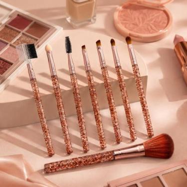 Imagem de Kit De Pincel Maquiagem 7 Pcs Sobrancelha Pente Escova Pó - NS