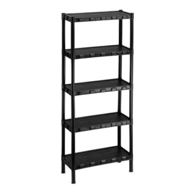 Imagem de Estante Preta 5 Prateleira Multiuso Empilhável Modular Plástica - Agra