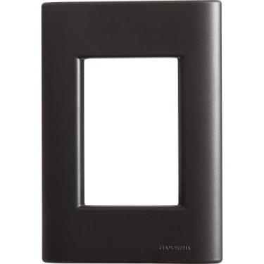 Imagem de Placa 3 Postos 4x2 Tramontina Giz Preta Soft Touch sem Suporte