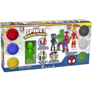 Imagem de Kit de moldes e massinhas spidey e amigos cotiplas - Cotiplás, Verde, 