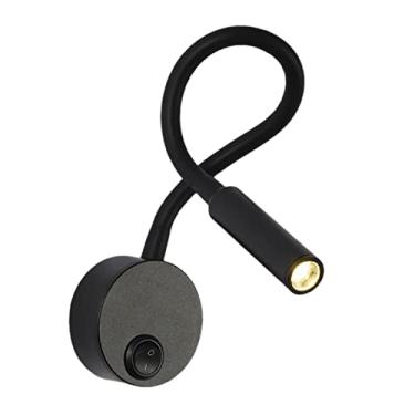 Imagem de Newmind de leitura LED, lâmpada de na parede com pescoço de flexível, luz noturna de cabeceira para cama, cabeceira, Interruptor de base preta