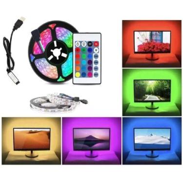 Imagem de Fita Led 5050 Rgb 3 Metros Com Controle Com Silicone Usb - Lins