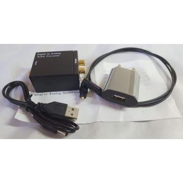 Imagem de Conversor Áudio Digital Toslink E Coaxial Para Áudio rca Analógico