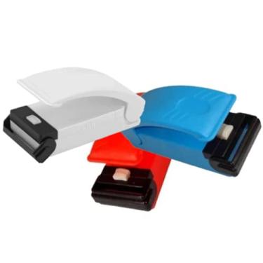Imagem de Mini Seladora Fechadora Plásticos com base Magnética à Pilha (Azul)