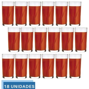 Imagem de Jogo 18 copo Brisa 300ml Vidro Suco Agua Transparente Nadir