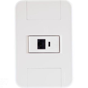Imagem de Conjunto 4x2 com 1 Tomada Telefone RJ11 Tramontina Tablet Branco Tramontina