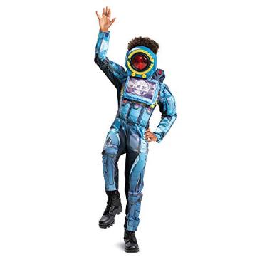 Imagem de Pathfinder Costume for Kids, Official Deluxe Apex Legends Costume Jumpsuit with Mask and Armor, Child Size Extra Large (14-16) Blue