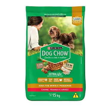 Imagem de Purina Dog Chow Ração Adulto Raças Pequenas Frango e Arroz - 15kg para Todas Pequeno Adulto - Sabor Frango