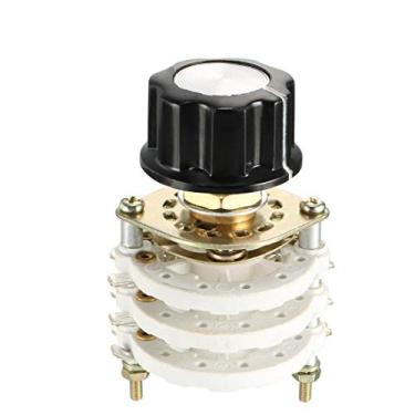 Imagem de uxcell 3P6T 3 polos 6 posições 3 baralhos canal rotativo seletor com tampa de botão