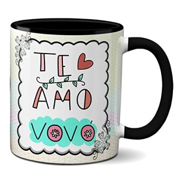 Imagem de Caneca Dia Dos Avós Presente Te Amo Vovó 2x Mãe Amor (Preta)