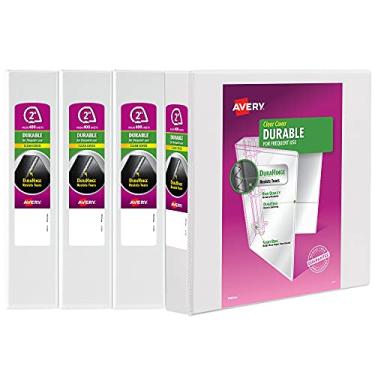 Imagem de Avery Durável Clear View 3 fichários de anel, anéis EZD de 2 polegadas, pacote com 4 fichários brancos (79925)
