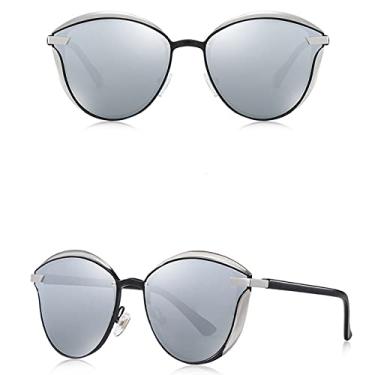 Imagem de Óculos de sol da moda óculos de sol polarizados de luxo feminino redondo óculos de sol feminino lunette de soleil femme, prata prata, china