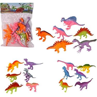 Imagem de Dinossauros em Miniatura, Wellmix, 6 Peças Neon