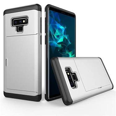 Imagem de Capa de telefone comercial para samsung galaxy note 9 8 s22 ultra s21 s20 s9 s8 plus capa suporte para slots de cartão para samsung s7 s6 s22 funda, prata, para galaxy s9 plus