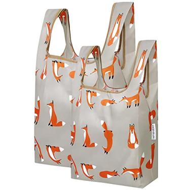 Imagem de Wrapables Saco de compras reutilizável JoliBag Collection (conjunto de 2), Raposas relaxantes, Set of 2, Saco de compras reutilizável Jolibag Collection (conjunto com 2)