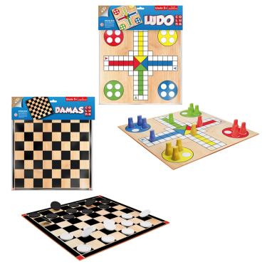 Jogo Dama em MDF Brinquedo - uzedecor