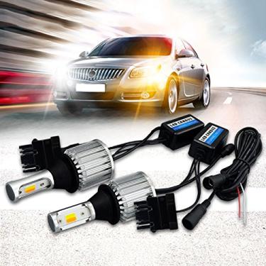 Imagem de SOCAL-LED 2x 3156 3157 LED Lâmpada Switchback Extremamente Brilhante 30W 3000LM COB Kit de luz de seta DRL de alta potência, resistor de decodificador de LED sem erros Canbus, branco/âmbar
