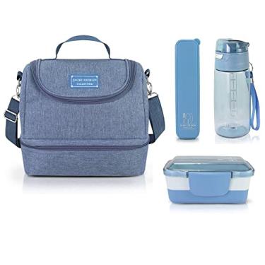Imagem de Kit 4 Peças Bolsa Térmica + Marmita + Copo + Porta Talher Concept (Azul)