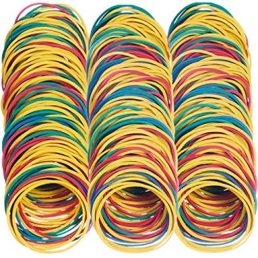 Imagem de AMUU Elásticos de borracha 500 peças tamanho 19 #19 elásticos multicoloridos pequenos elásticos para escritório, escola, casa, faixa elástica de cabelo cores 50 mm