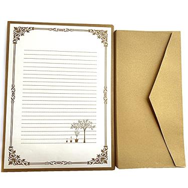 Imagem de Conjunto de 72 peças de papelaria e envelope para escrita retrô, 48 peças de papelaria + 24 envelopes, adequado para convites