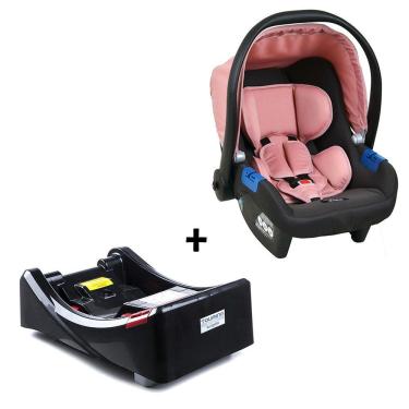 Imagem de Conjunto Bebê Conforto com Base para Carro Burigotto Touring X de 0 até 13 Kg Cinza e Rosa