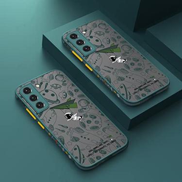 Imagem de Capa Astronaut Matte para Samsung S22 Ultra S21 S20 FE A52 A53 A72 A12 A52s A51 A71 Capa de telefone rígido acrílico à prova de choque, verde escuro, para Samsung A72