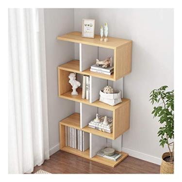 Imagem de KIZQYN Estante de livros moderna com 3 prateleiras abertas estante de madeira para escritório, banheiro, cozinha, estante de sala de estar (tamanho: 4 camadas)