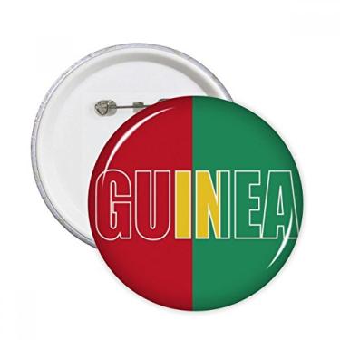 Imagem de Broche redondo com nome da bandeira do país da Guiné Emblema para decoração 5 peças