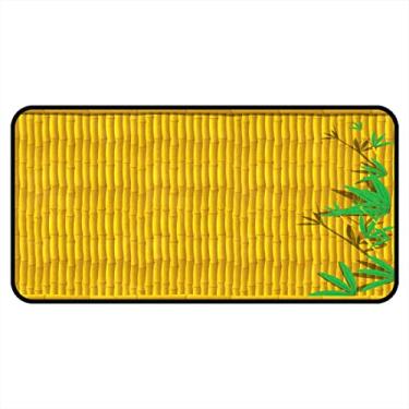 Imagem de Vijiuko Tapetes de cozinha bambu amarelo área de cozinha tapetes e tapetes antiderrapantes tapete de cozinha tapetes laváveis para chão de cozinha escritório em casa pia lavanderia interior exterior 101,6 x 50,8 cm