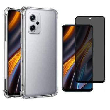 Imagem de Capa Capinha Anti Impacto + Película 3d Privacidade Anti Spy Para Poco X4 GT - (Hard Glass Store)