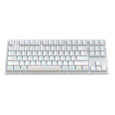 Imagem de 80% de teclado mecânico de jogos, 87key com fio anti-ghosting swap white Light Keyboard para jogador D-blue switch