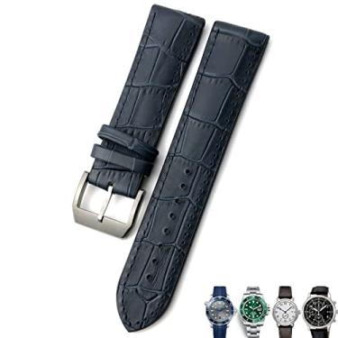 Imagem de JWTPRO 20mm 21mm 22mm pulseira de couro preto marrom pulseiras de relógio para Rolex para Omega Seamaster 300 para Hamilton para Seiko para IWC para pulseira Tissot (Cor: prata azul