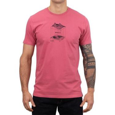 Imagem de Camiseta Rvca Topographic Masculina Rosa Escuro