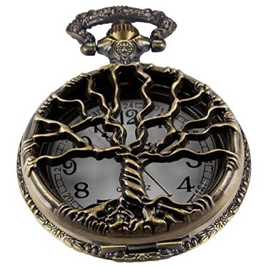 Imagem de Relógio de Bolso Masculino Vintage Bronze Quartzo Presente Masculino, Q131,