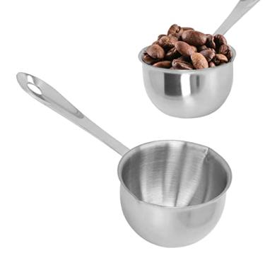 Imagem de Colher de café, colheres para latas, colher de café preta para café moído e grãos de café, colher de medição de café, 180 ml 304 de aço inoxidável para café em casa e cozinha
