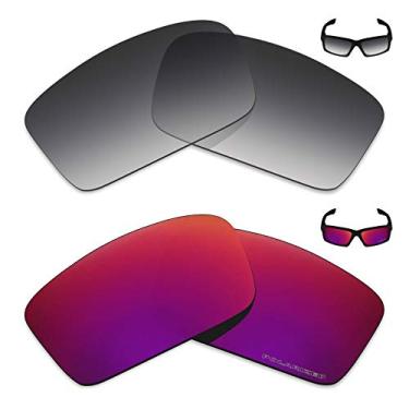 Imagem de Mryok+ 2 pares de lentes polarizadas de substituição para óculos de sol Oakley Twitch – Cinza dégradé tingido/Midnight Sun
