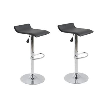 Imagem de Conjunto 2 Banquetas Alta Giratória com Altura Regulável Recouro Belo Horizonte Rivatti Preto